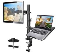 HUANUO Soporte Monitor y Portatil para 13-32 Pulgadas PC, Brazo Monitor y Portatil para Portátil hasta de 17 Pulgadas, Soporte Mesa Monitor