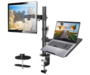 HUANUO Soporte Monitor y Portatil para 13-32 Pulgadas PC, Brazo Monitor y Portatil para Portátil hasta de 17 Pulgadas, Soporte Mesa Monitor