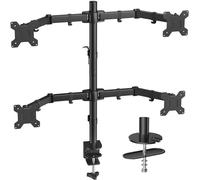 HUANUO Soporte para 4 Monitores - Soporte Monitor LCD Carg Pesad con Articul Compl, Compat con 4 Pantal hast 27"-Cada Brazo Soport Peso Máx 10 kg, compat con Patron VESA 75x75 mm-100x100 mm