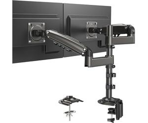 Huanuo - Soporte para Pantalla para PC, 2 Pantallas de 13 a 32 Pulgadas, Brazo para Pantalla de PC con Regulable en Altura, con Movimiento Completo, Soporte VESA 75 x 75/100 x 100 mm