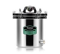 Huanyu 18L Autoclave Esterilizador, 2 Válvulas, esterilización por vapor | Autoclave de Vapor de Laboratorio Antiquemaduras Esterilizador de Vapor de Alta Presión para Laboratorios Universidades