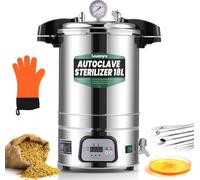 Huanyu 18L Autoclave Esterilizador Automático, Ajustable en Temp. Tiempo | Control Inteligente, Autoclave Eléctricos de Vapor, Esterilizador de Alta Presión para Laboratorio Universidades