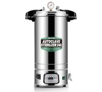 Huanyu 24L Autoclave Esterilizador Automático, Ajustable en Temp. Tiempo | Control Inteligente, Autoclave Eléctricos de Vapor, Esterilizador de Alta Presión para Laboratorio Universidades