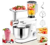 Huanyu 3-in-1 Amasadora Multifuncional 6L Batidora Amasadora con Batidora de 1,5 l y Picadora de Carne Robot De Cocina para la mayoría de la cocina casera
