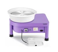 Huanyu 30cm Volante de Alfarería con Sistema de Bate 350W Volante de Alfarería Eléctrico para Adultos y Principiantes Volante de Alfarero Profesional con Kit de Herramientas de Alfarería (Morado)