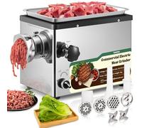 Huanyu Picadora Electrica Picadora de Carne Eléctrica Comercial 1100W Multifunción Picadora Electrica de Alimentos Con Embutidora de Chorizos Trituradora de Carne con 2 Cuchillas y 4 Placas de Corte