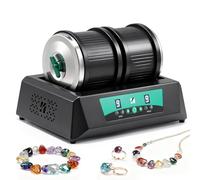 Huanyu Pulidora de rocas de doble barril con Carga máx. 3,6 kg, motor de 9 velocidades, temporizador de 9 días y control independiente de los barriles para pulir piedras. Para adultos