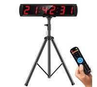 Huanyu Reloj digital LED de 4 pulgadas, 6 dígitos, cuenta regresiva de alta definición, 30 m, visible para oficina, aula, hogar, gimnasio