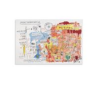 HUAOAYU Póster de Jean-Michel-Basquiat Street Art Graffiti Liberty, arte de pared, lienzo impreso para decoración del hogar, sin marco, 60 x 90 cm