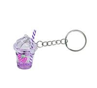 Huaqgu Bubble Tea Llavero,Lindo Bubble Tea Llavero Encantos KawaiiCar Mochila Llavero Bolsa Colgante Pareja Regalo Mini Copa Colgantes con Llavero Anillos