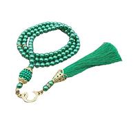 Huaqgu Pulsera de Cuentas de oración,6 mm Allah Mohammed Rosario Tasbih Cuentas de oración Musulmana Turco 99 Cuentas Perlas Encanto Misbaha Meditación Pulsera Collar