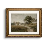 HUARCEY Cuadros de lienzo con marco dorado, cuadros pequeños vintage, pintura de paisaje rural, decoración de pared, salón, dormitorio, baño, cocina, granja, decoración, estética, 33 x 40 cm