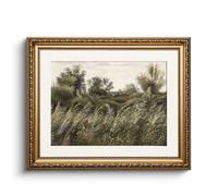 Huarcey Impresión sobre lienzo dorado, decoración de pared vintage, sala de estar, dormitorio, baño, cocina, granja, pintura de hierba salvaje