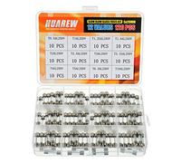 HUAREW 12 valores 120 piezas 5x20mm fusibles de vidrio fusión lento 0.2 x 0.78 pulgadas 250 V Volt T0.5 T1 T1.25 T1.6 T2 T2.5 T3 T3.15 T4 T5 T6.3 T10 amperio Kit de clasificación