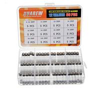 HUAREW 12 valores 60 piezas 6x30 mm fusible de vidrio de fusión lento 0.24x1.18 pulgadas voltaje de 250 V T 0.5 1 2 3 4 5 6 7 8 10 15 20 A amperio kit de clasificación