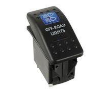 HUAREW 12V/24V Panel de Interruptor Basculante, 5 Pin Interruptores Impermeable LED Azul (Off-Road Light)