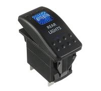 HUAREW 12V/24V Panel de Interruptor Basculante, 5 Pin Interruptores Impermeable LED Azul (REAR Light)