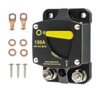 HUAREW 150A Disyuntor Marino, con interruptor de reinicio manual 12-48V DC corriente con terminales de cable, arandela de circuito para Motor Auto Car Marine Stereo Audio