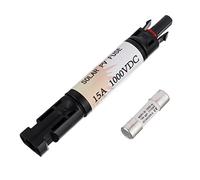 HUAREW 15A 1000V Portafusibles solares fotovoltaicos conector macho/hembra integrado a prueba de agua, portafusibles de enchufe recto con fusible de 15A