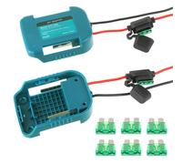 HUAREW 2 Adaptador Power Wheel para Makita 18V Litium-Akku, con Fusible e Interruptor y Cable de 14AWG, Convertidor de Potencia para Luces de Trabajo DIY, Juguetes RC y Robótica