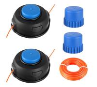 HUAREW 2 piezas T25 Cabezal Recortador para Husqvarna 122LDX 124L 125L 125LDX 128L 128LD 128DJX, con 2 Cambiar el Botón y Hilo de 15 m x 2,4 mm