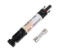 HUAREW 20A 1000V Portafusibles solares fotovoltaicos conector macho/hembra integrado a prueba de agua, portafusibles de enchufe recto con fusible 20A