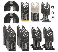 HUAREW 27 Piezas Cuchillas de Sierra Oscilante, Hojas de Corte para Herramientas Oscilantes Accesorios Multiherramienta para Plásticos, Madera, Metal