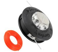 HUAREW Cabezal de bobina de repuesto M10 x 1,25 mm para desbrozadora, cable izquierdo con hilo de 30 m x 2,4 mm, color naranja(Negro)