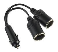 HUAREW Cable de extensión para Encendedor de Cigarrillos de Coche de Doble Cabezal de 12V/24V，Adaptador de Enchufe para Encendedor de Cigarrillos Macho a Hembra, Toma de Mechero para Coche