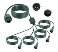 HUAREW Conector Luces Navidad, 1-a-4 2 Pines Adaptador Luz Navidad Exterior, Impermeable Cable de Extensión Cortina de Luces Navideñas, para bolas para árbol de navidad, exterior e interior