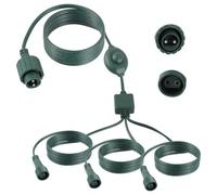 HUAREW Conector Luces Navidad Con interruptor de pie, 1-a-3 2 Pines Adaptador Luz Navidad Exterior, Impermeable Cable de Extensión Cortina de Luces Navideñas, para bolas para árbol de navidad