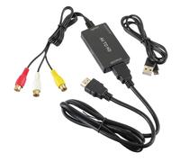 HUAREW Convertidor RCA a HDMI 1080P Adaptador convertidor de Audio y Video AV a HDMI con Cable HDMI Adecuado para N64/STB/DVD/N64/PS3/Xbox, etc. Compatible con PAL/NTSC