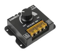 HUAREW Dimmer de tira de luz led,DC 12v - 24V 30a PWM regulador de luz, Con botón de encendido/apagado para ajustar el brillo, Carcasa de aluminio, Adecuado para 5050 3528 LED