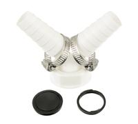HUAREW Empalme para Tubo Desague Lavadora y Lavavajillas, kit union lavadora secadora con Entrada 19-24 mm y Salida DN 25 Tubo, Adaptor para Manguera Desagüe Incluye 2 abrazadera metálica de 20-32 mm