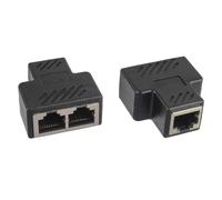 HUAREW Empalme RJ45, Conectores Divisores RJ45 1 a 2 Adaptador Compatible con Cable Cat5 Cat5e Cat6 Cat7(2 Unidades)