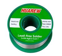 HUAREW HR990307 Sn 99-Ag 0.3-Cu 0.7 alambre de soldadura sin plomo con núcleo de colofonia (0.6mm, 60g)