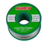 HUAREW HR990307 Sn 99-Ag 0.3-Cu 0.7 alambre de soldadura sin plomo con núcleo de colofonia (0.8mm, 100g)
