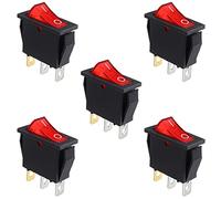 HUAREW - Interruptor basculante luminoso (5 unidades, encendido/apagado, SPST, 3 pines, 3 posiciones, interruptor basculante para barco Snap AC 250 V/15 A, 125 V/20 A, KCD3-101)