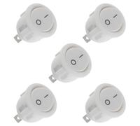 HUAREW Interruptor basculante ON/OFF KCD1 Mini Interruptor basculante redondo SPST 2Pin Snap-in Latching con cables pre-cableados AC 6A/250V 10A/125V, para coche barco (5 piezas)