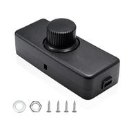 HUAREW Interruptor Regulador de Luz, 220V-240V Potenciómetro Regulador de Luz con Interruptor, para 3 - 100 W Dimmer Led y Bombillas Regulables (Negro)