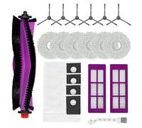 HUAREW Kit de Accesorios para Eureka J15 Pro Ultra Repuestos de Aspiradora Robot, 1 Cepillo Principal, 6 Cepillos laterales, 6 Paños, 4 Bolsa, 4 filtros, 1 Cepillo de Limpieza