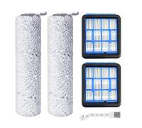 HUAREW Rodillos de Cepillo y Filtro HEPA para BISSELL CrossWave OmniForce 3912N & OmniFind, 2 Rodillos de Cepillo, 2 Filtros HEPA, 1 Cepillo de Limpieza