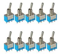 HUAREW SPDT Mini interruptor de palanca MST-102 AC 125V 6A / 250V 3A ON-ON 3 Pin 2 Posiciones, interruptor de palanca de bloqueo de balancín marino para Arduino Auto Truck Boat Switches 10 piezas
