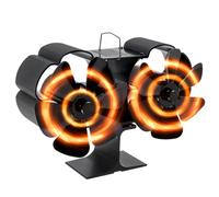 HUAREW Ventilador Estufa Leña Ventiladores para Chimeneas con 12 Aspas Energía Térmica Circulación de Aire Caliente Funcionamiento Silencioso doble motor Ventilador para chimenea, quemador de leña