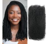 Huarisi 20 Inch Afro Kinkys Bulk Human Hair for Dreadlock Extensions Repair Locs 50g/pack 1B Micro Twist Braids Hair 4B 4C Afro Kinky Curly Bulk for Braiding