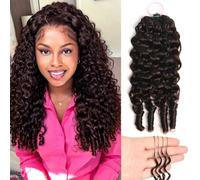 Huarisi Dark Brown Burmese Curly Miracle Knots Feather Crochet Human Hair | 20 inch 50g Pre-Separated Pre Looped Feather Crochet Hair Extensions #2 for Black Women Lightweight