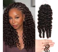Huarisi Pre-Separated Burmese Curly Feather Crochet Human Hair Brown 18inch | 50g a Pack Colour 2 50 Strands Pre Looped Invisible Miracle Knotless Curly Crochet Hair Bundles Extensions Tangle-free