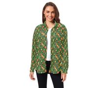 huarong Camisa casual de pana de manga larga para hombre y mujer | Camisas con botones, ajuste regular, cuello, con estampado novedoso para oficina y cita nocturna, estilo de principios de