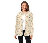 huarong Camisa casual de pana de manga larga para hombre y mujer | Cierre de botón, estampado novedoso, cuello y ajuste regular para oficina y negocios, estilo de principios de otoño