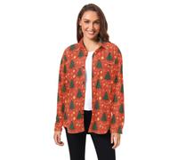 huarong Camisa de pana versátil de manga larga para hombre y mujer | Botón frontal, ajuste regular, cuello, camisas con estampado novedoso para oficina y cita nocturna, moda de principios de